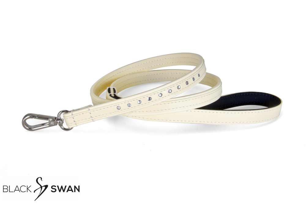 white leather leash